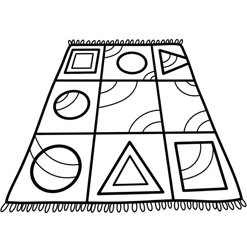 Simple Carpet Coloring - Easy for Kids to Color