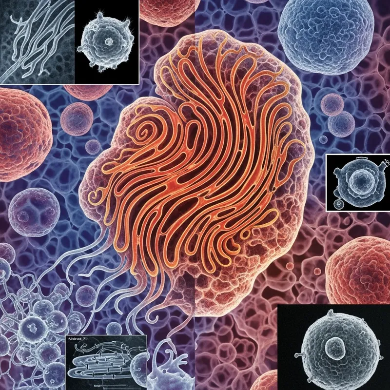 Vibrant Digital Illustration of Endoplasmic Reticulum