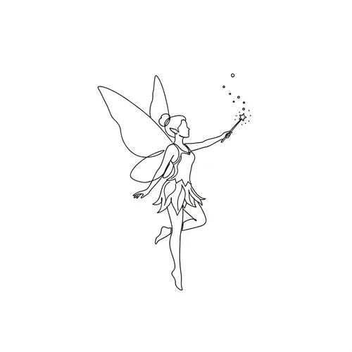 Elegant Minimalist Fairy Spellcasting Art