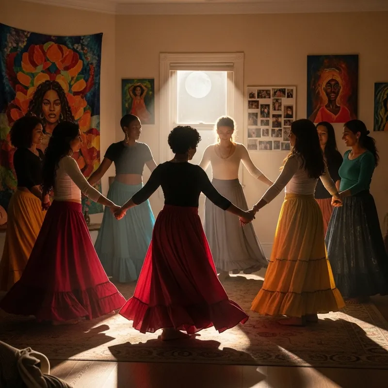 Empowering Women Dancing in Colorful Skirts | Unity & Joy in a Cozy Room
