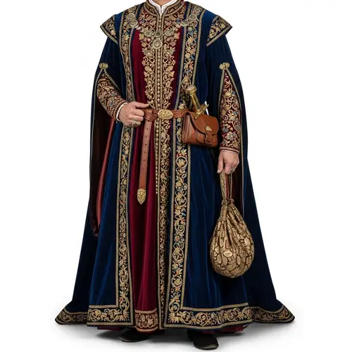 Luxurious Medieval Clothing for the Wealthy | Full Body View