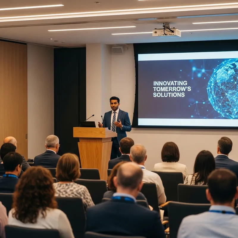 Inspiring Presentation by Professional Speaker Leading a Meeting