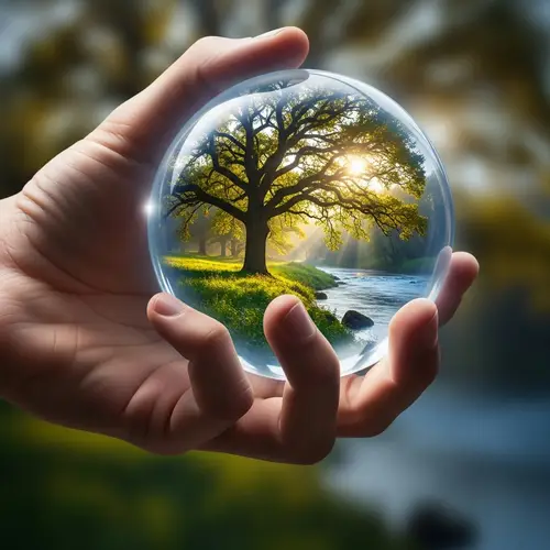 Captivating Hand Holding Past Dream | Tranquil Landscape