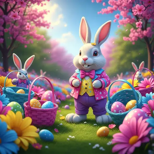 Fantasy Easter Bunny in Whimsical Outdoor Setting | Canon EOS R5