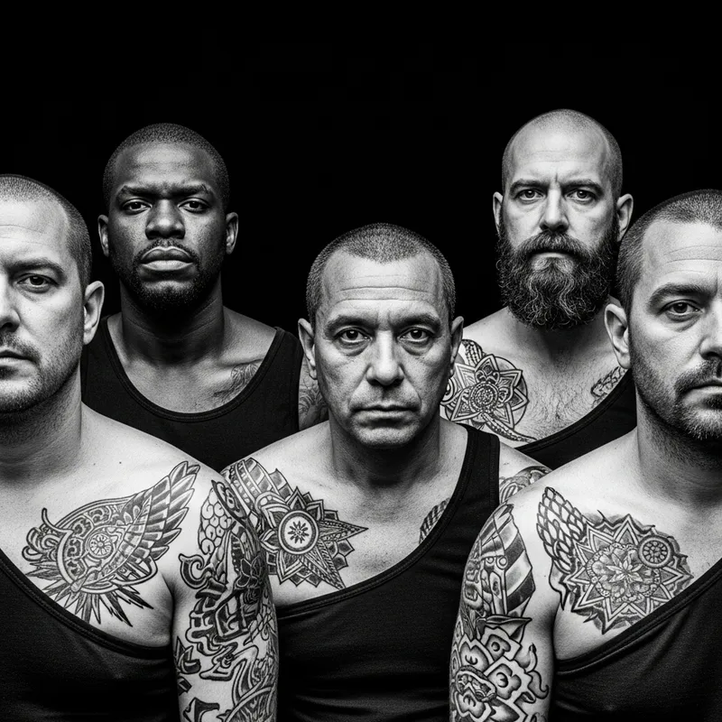 Rugged Men with Shoulder Tattoos | Intense Documentary Photography Rugged Men with Shoulder Tattoos | Intense Documentary Photography
