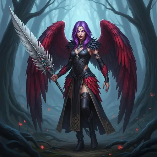Enigmatic Fantasy Character in Dusky Forest | Xayah Art
