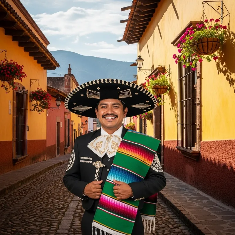 Authentic Mexican Man in Vibrant Attire