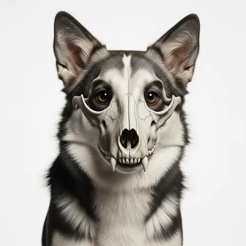 Furry Skull-Dog: Unique Pet with Friendly Appeal