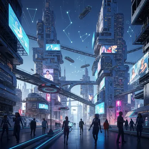 Abstract Futuristic City Landscape