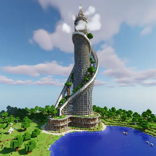 Curvy Minecraft Skyscraper - Modern Building Design