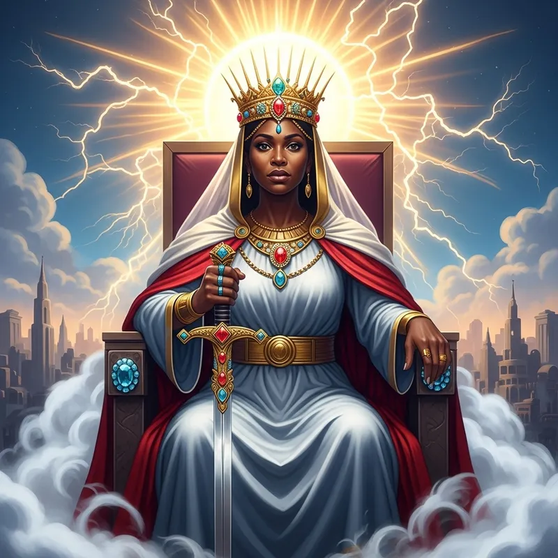 Majestic Black Woman on Throne in New Jerusalem | Spiritual Authority