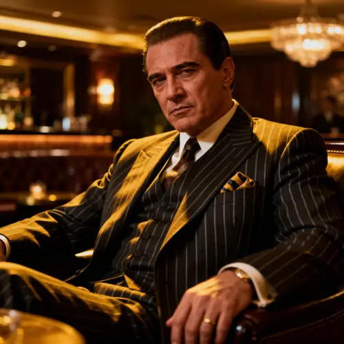 Elegant Mafia Don in Private Club