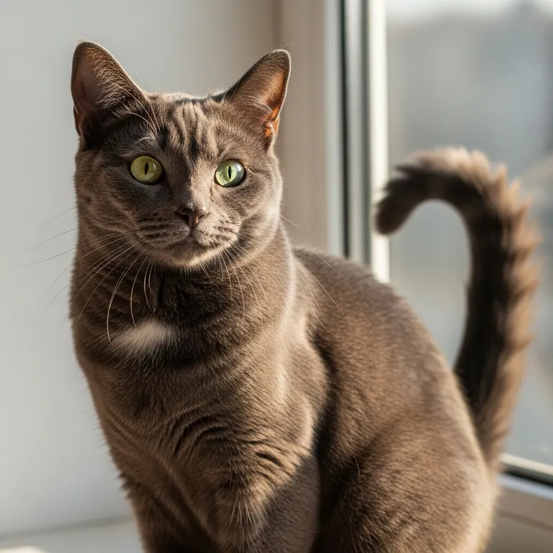 Dark Gray Domestic Short-Haired Cat with Emerald Eyes Dark Gray Domestic Short-Haired Cat with Emerald Eyes