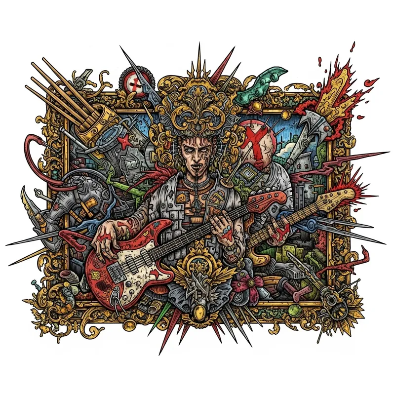 Baroque Punk Fusion Painting | Rebellious Energy in 300x300 Art Baroque Punk Fusion Painting | Rebellious Energy in 300x300 Art