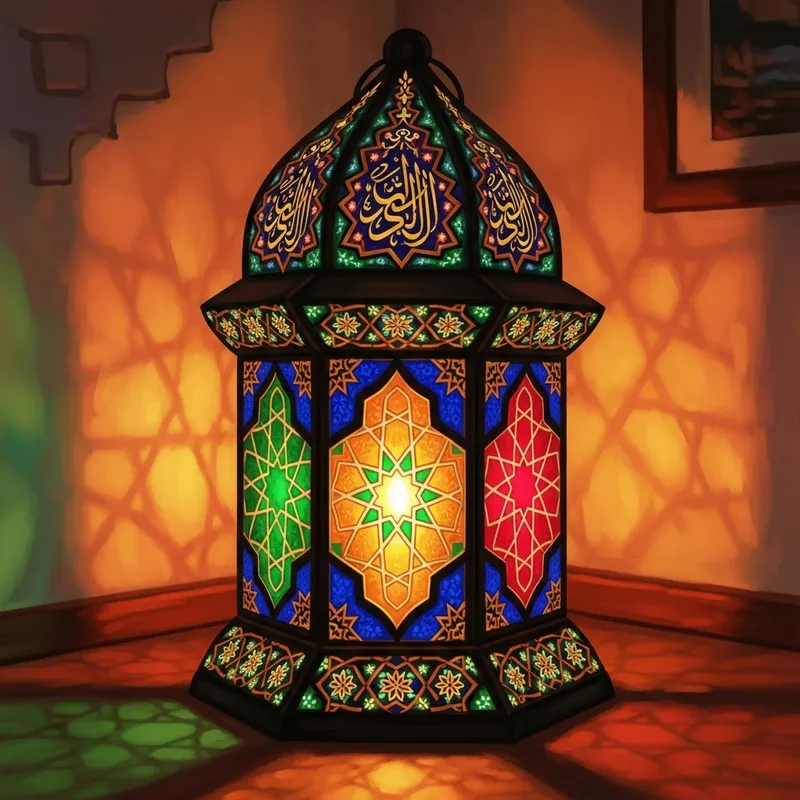 Intricately Designed Ramadan Lantern | Warm Glow & Islamic Art