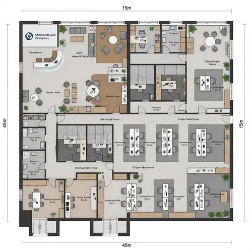 Administrative Office Layout Design for Functionality and Accessibility