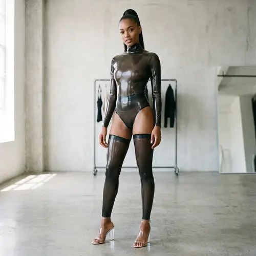 Chic Smoky Black Latex Fashion for Bold Women