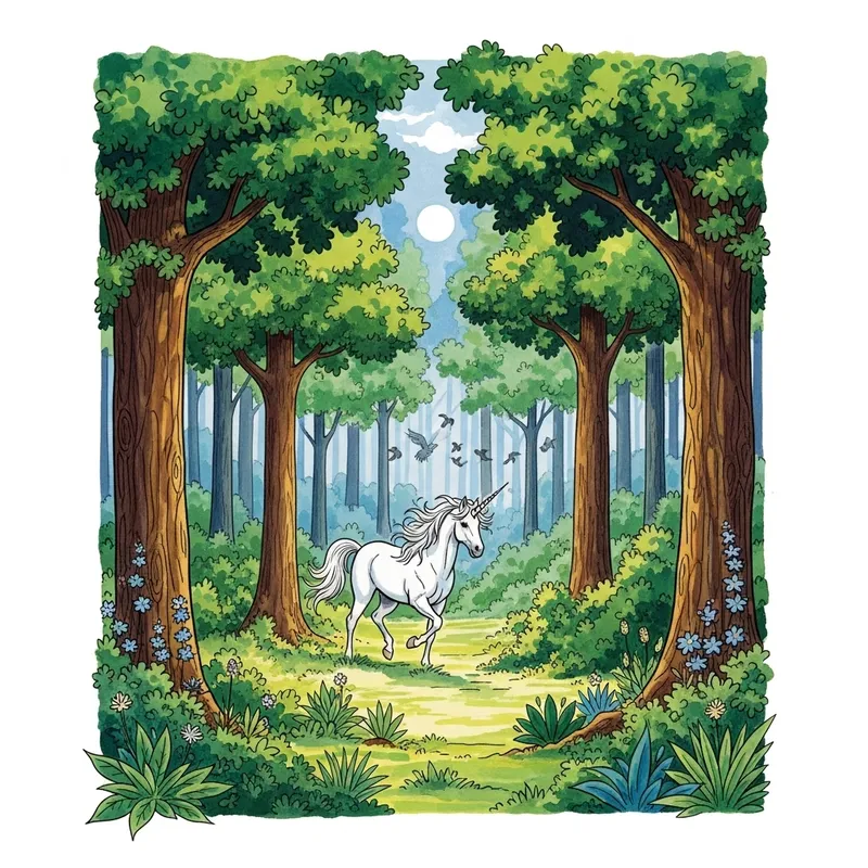 Mystical Unicorn in Vibrant Watercolor Art