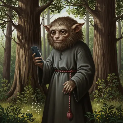 Leshy in Classicism Forest Holding Smartphone