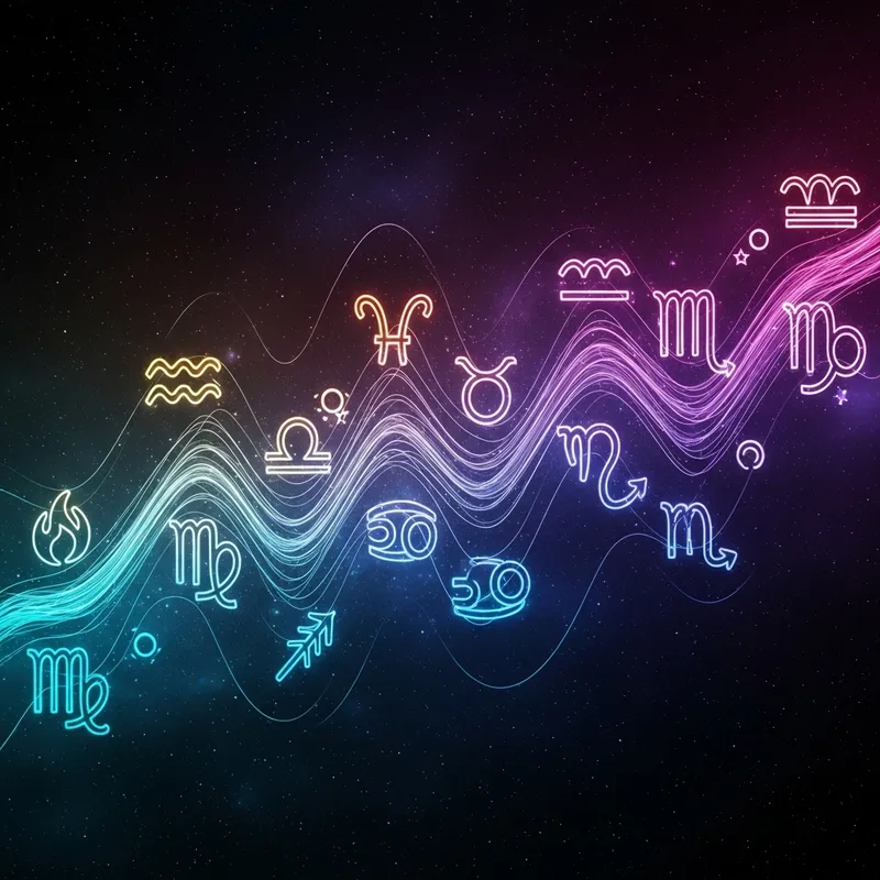 Abstract Zodiac Sign Art: Expressive Neon Illustration