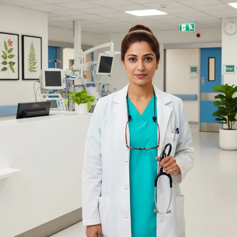 Experienced Female Doctor in Modern Hospital Experienced Female Doctor in Modern Hospital
