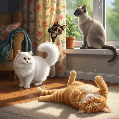 Charming Cat Poses | Adorable Tabby, Siamese, Persian & Tortoiseshell Cats