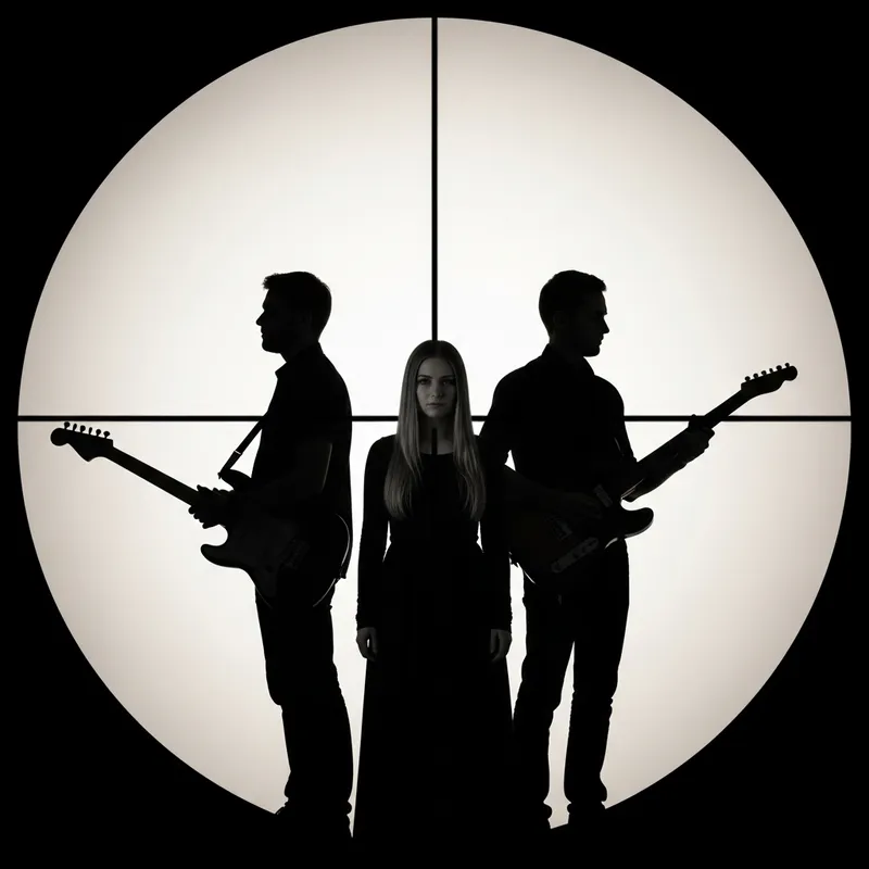 Patty Boyd with George Harrison & Eric Clapton Silhouette
