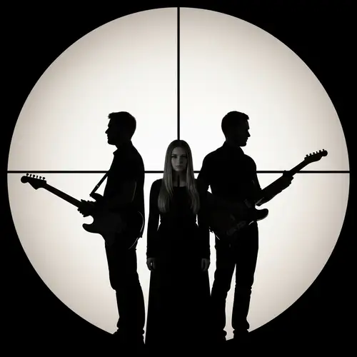 Patty Boyd with George Harrison & Eric Clapton Silhouette