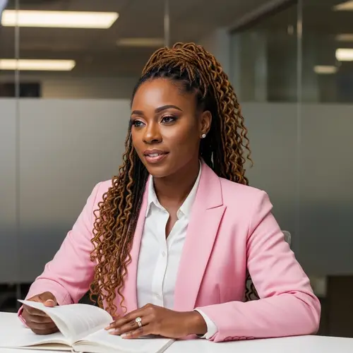 Empowering Black Woman Leading Publishing Company in Modern Office