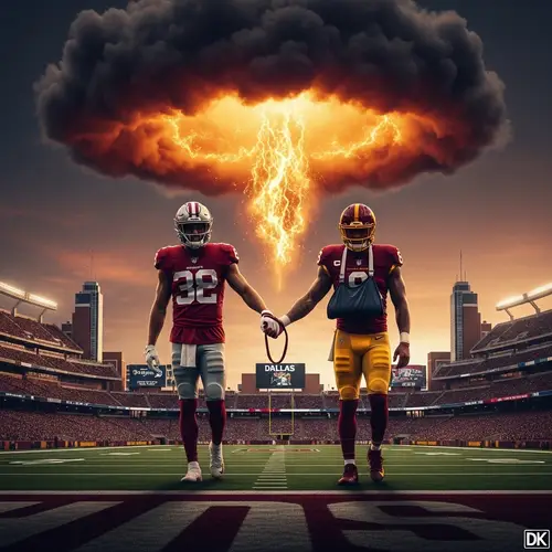 8K Detailed Scene of Dallas & Washington Football Players