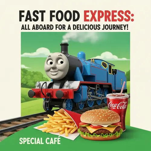 Fast Food Express: All aboard for a delicious journey! | Railway-Themed Cafe