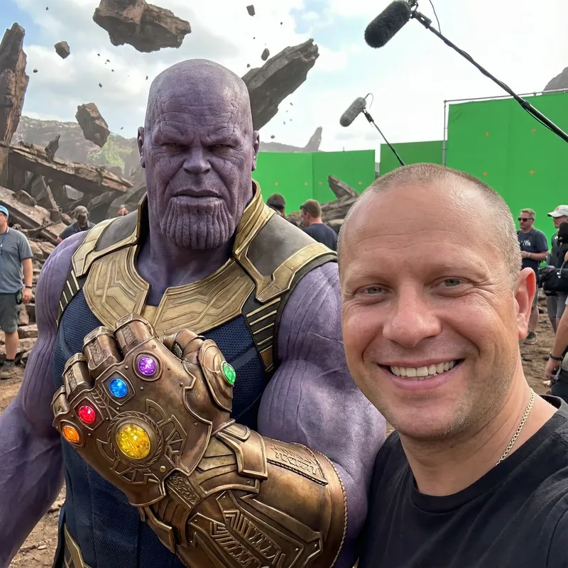 Selfie with Thanos on Avengers Set - Epic Moment