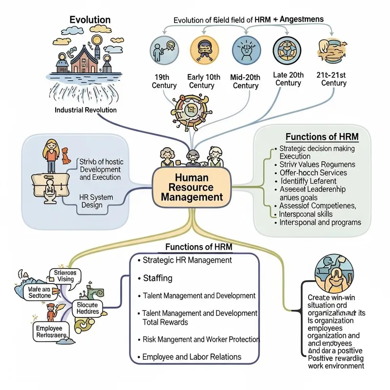 Mind Map of Human Resource Management: Evolution & Functions