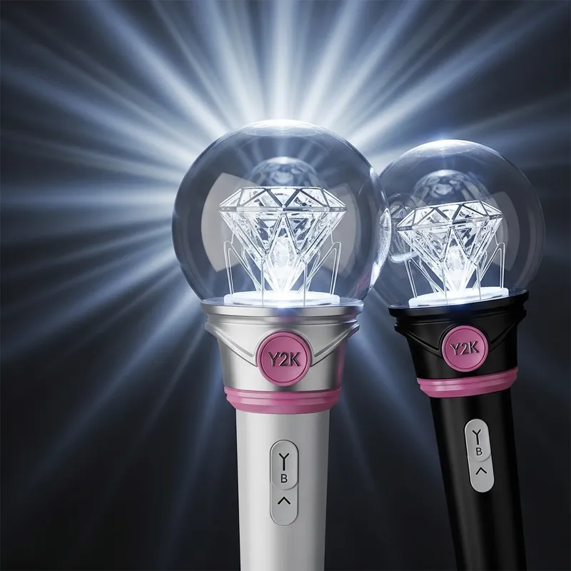 Kpop Y2K Lightstick with Diamond Encased in Glass Cover Kpop Y2K Lightstick with Diamond Encased in Glass Cover