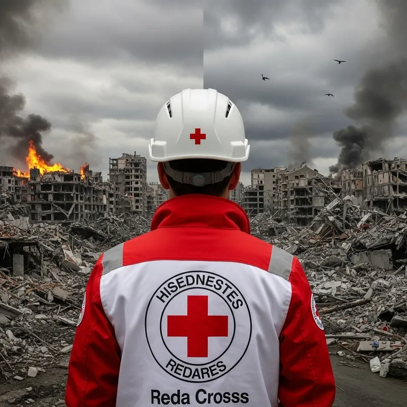 Red Cross Worker in the Midst of Crisis | Disaster Relief Efforts