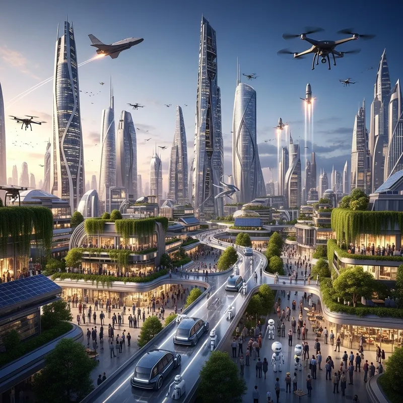Future of Human Civilization: Vibrant Metropolis & Advanced Technology