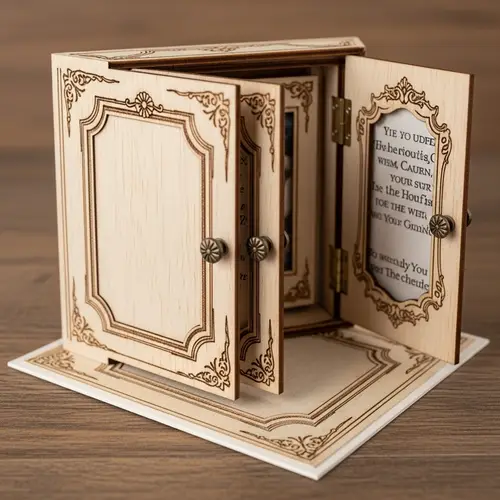 Unique Wooden Closet Greeting Card - Handcrafted Design