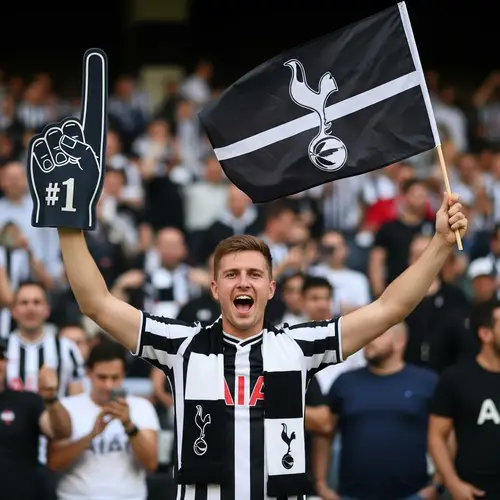Enthusiastic Spurs Fan Celebrating Victory - Soccer Enthusiast