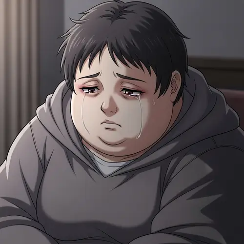 Plump Character Expressing Sadness - Emotional Cartoon Character