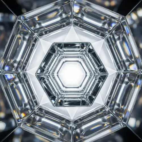 Glass Icosahedron with Radiant Dodecahedron Inside