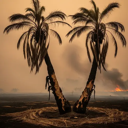 Devastated Palm Trees: A Heartbreaking Image