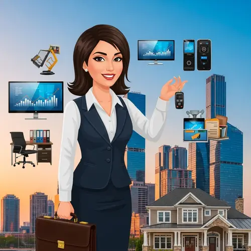 Successful Middle-Eastern Businesswoman in City Sunset Scene