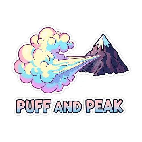 Vibrant Smoke Brand Sticker Design | PUFF AND PEAK