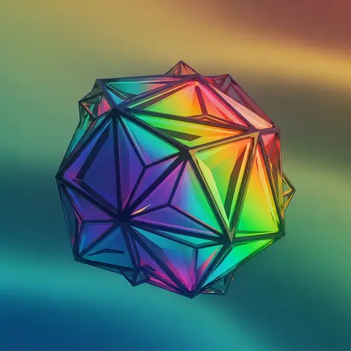 Vibrant 3D Geometric Shape on Gradient Background