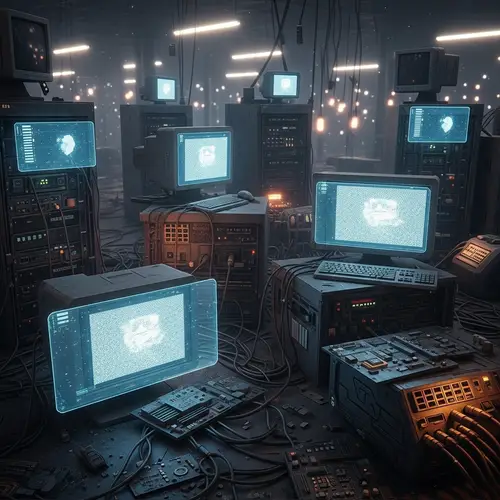 Futuristic Abandoned IT Equipment | Surreal Tech Relics