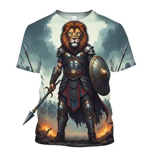 Warrior Lion T-Shirt Design | Gallant Battle Scene