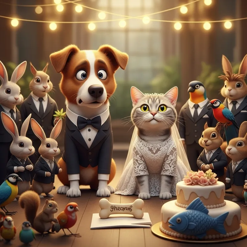 Unique Dog and Cat Wedding Celebration