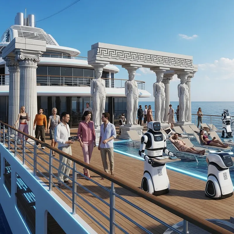 Futuristic Greek Cruise Ship Experience
