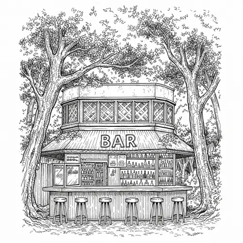 Enchanting Forest Bar | 90s Vintage Anime Style Illustration
