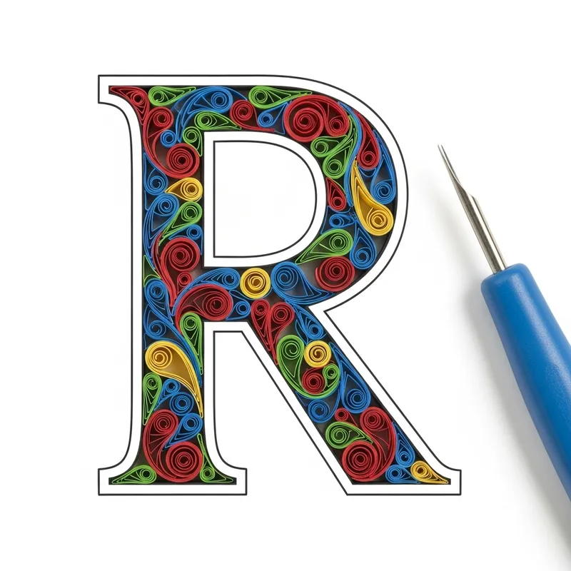 Quilling Letter R Template - Craft Intricate Designs Quilling Letter R Template - Craft Intricate Designs